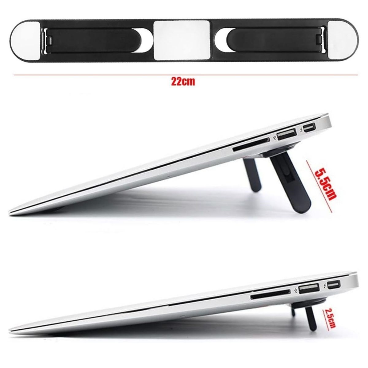 BUFFER® 2 Kademeli Katlanabilir Laptop Standı – Kendiliğinden Güçlü Yapışkanlı, Ergonomik Tablet Yükseltici