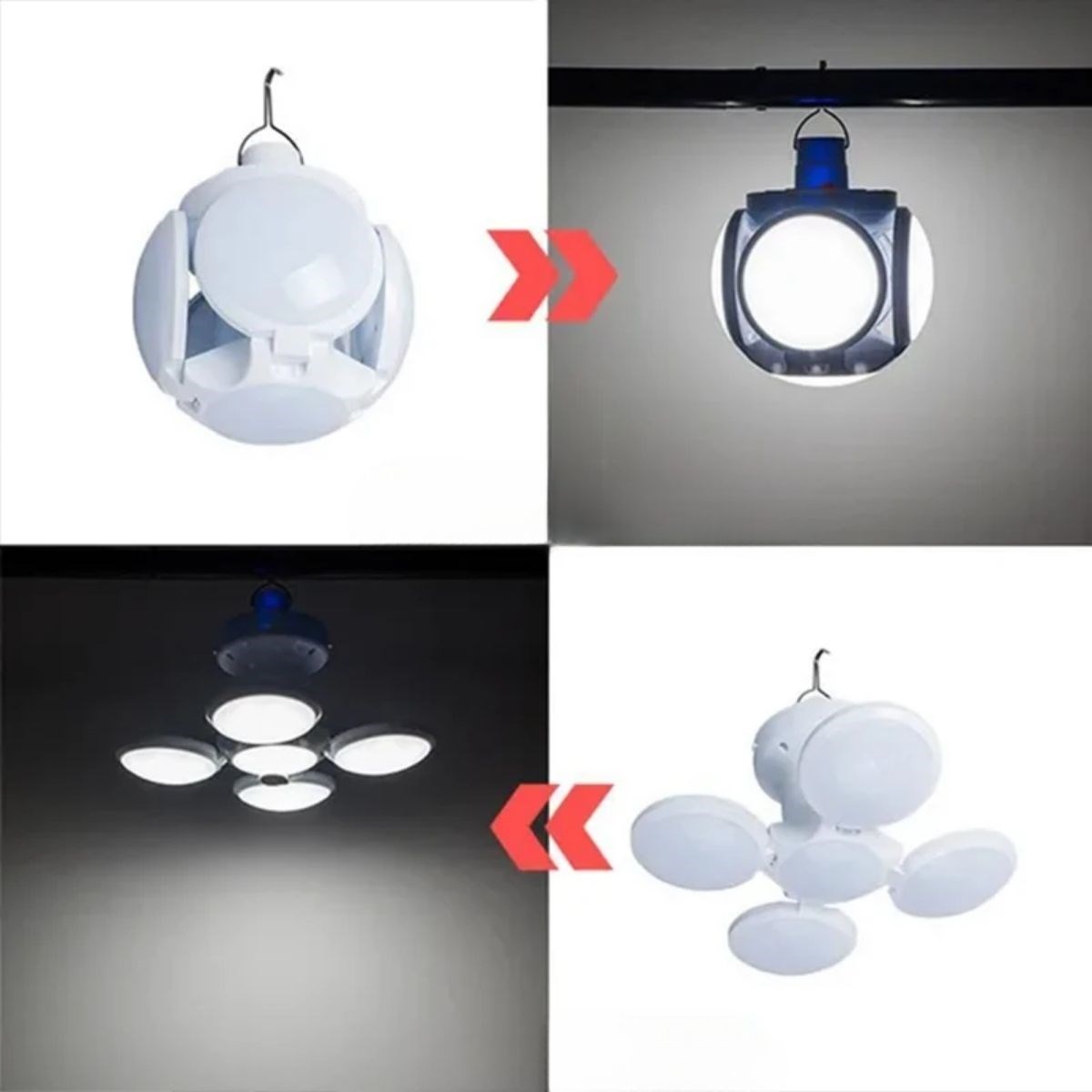 5 Led’li 3 Farklı Işık Modlu Açılıp Kapanabilir Led Kanatlı Güneş Enerjili Solar Aydınlatma Asılabilir Kamp Feneri