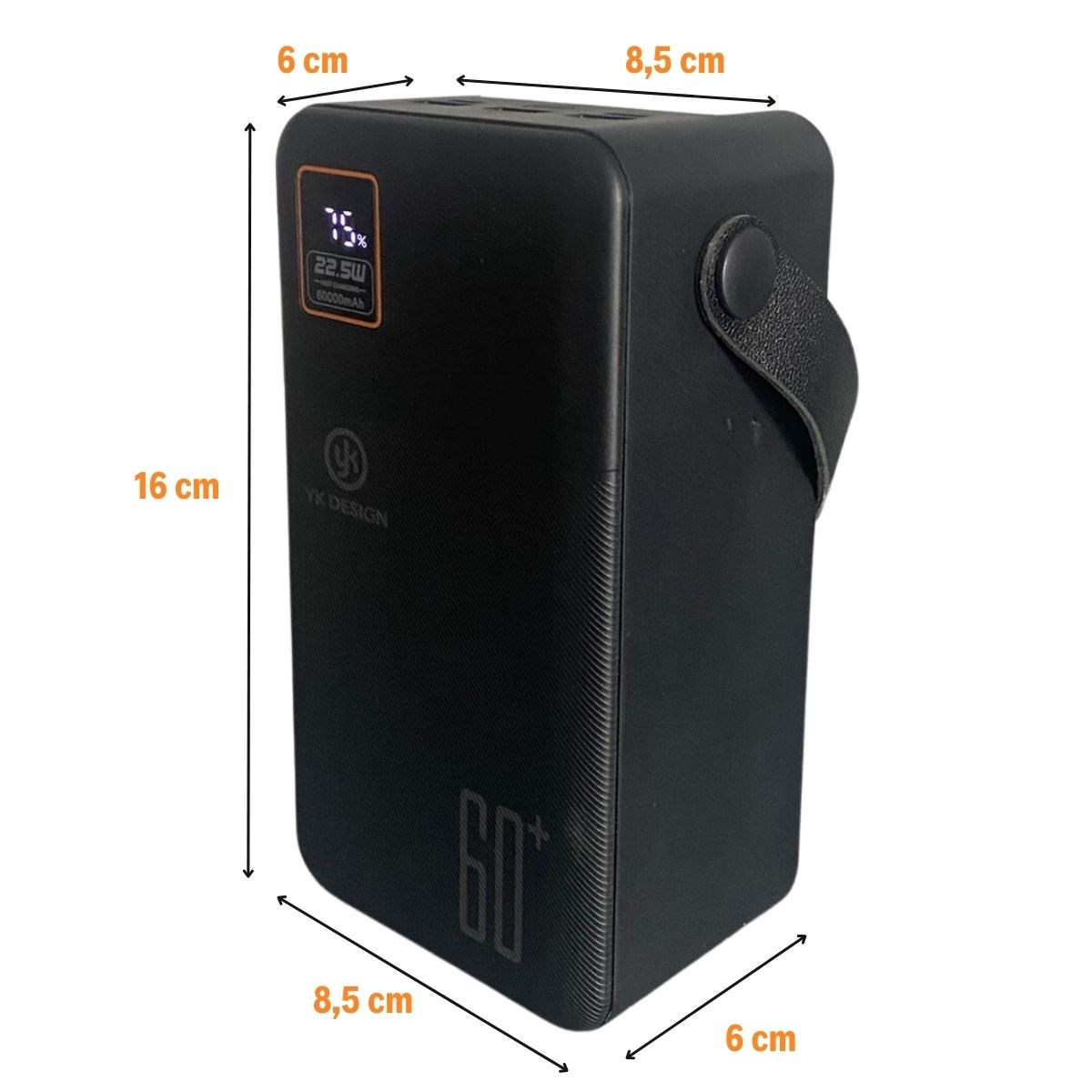 60000 mAh 5 Cep telefonunu Aynı Anda Şarj Edebilen Pil Ekranlı El Fenerli Hızlı Şarjlı Powerbank