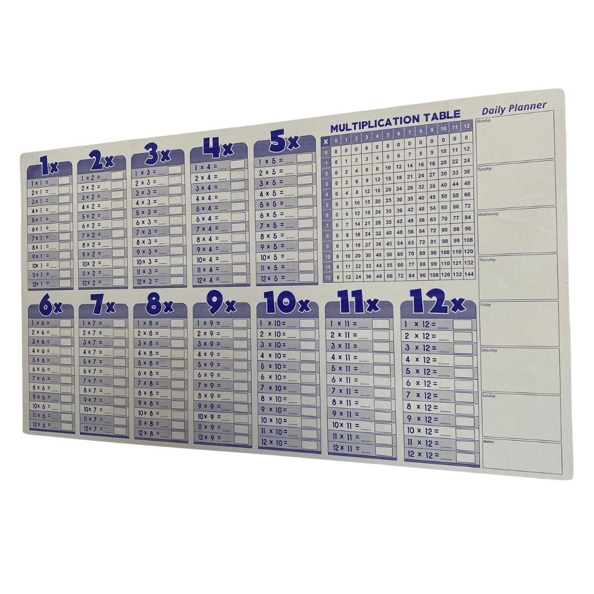 BUFFER® Statik Akıllı Kağıt Ingilizce Çarpım Tablosu 100x56 Cm