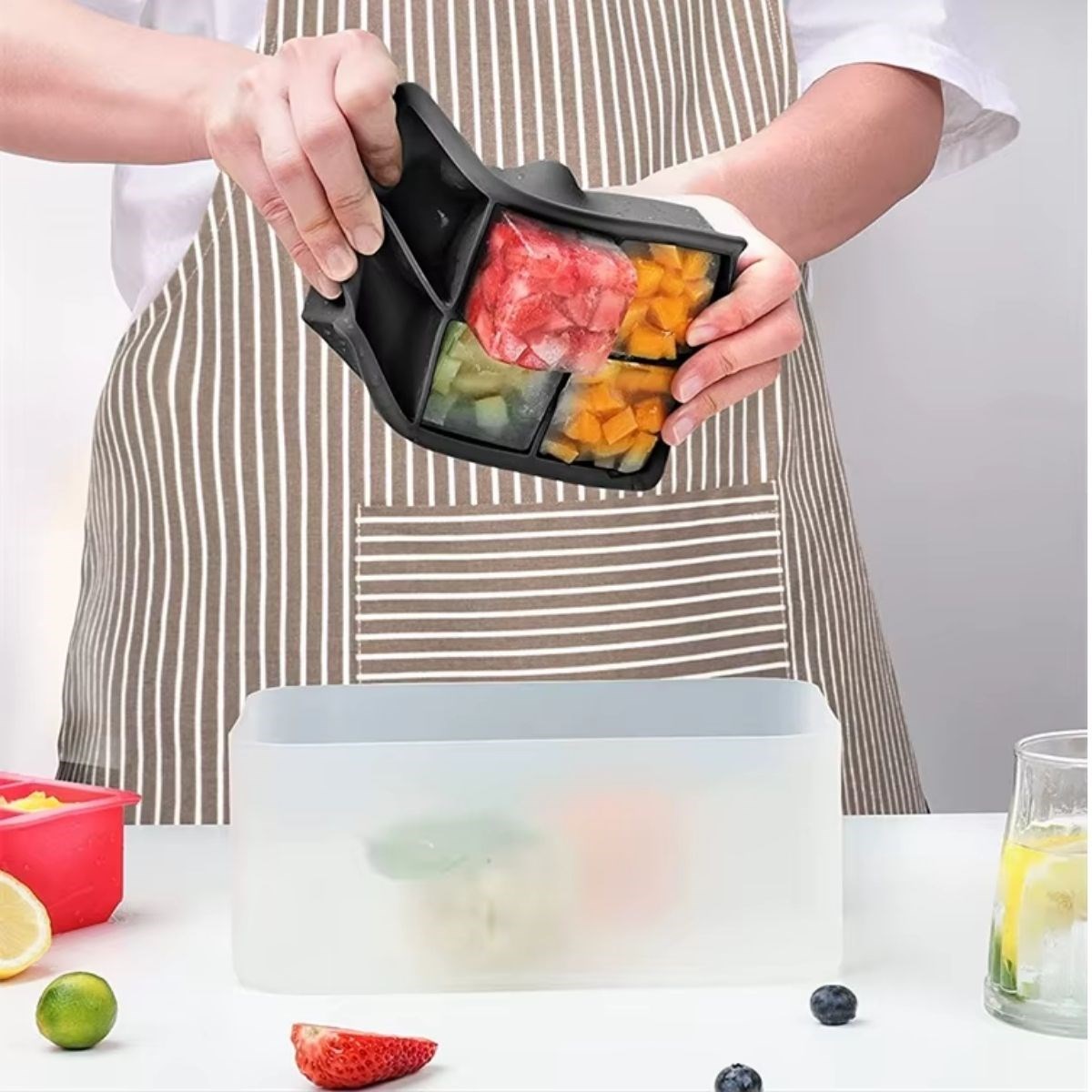 BUFFER® 6’lı XL Küp Şeklinde Silikon Kolay Çıkabilen Buz Kalıbı