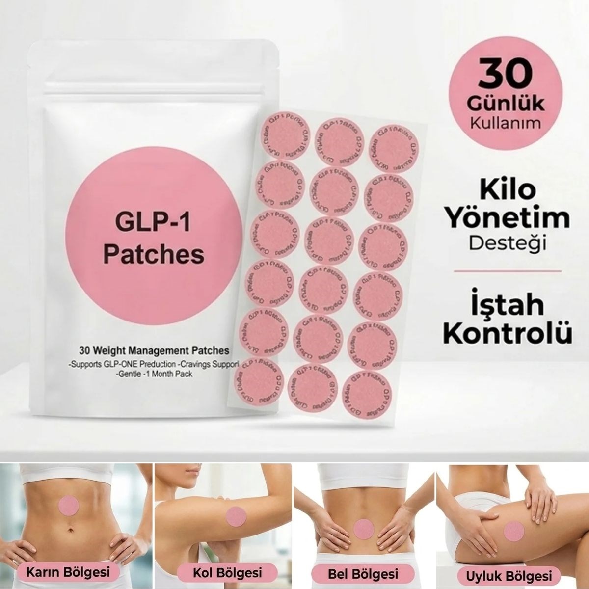BUFFER® 30 Adet Kilo Yönetimi Destek Bantları – İştah Kontrolü ve Günlük Wellness Desteği