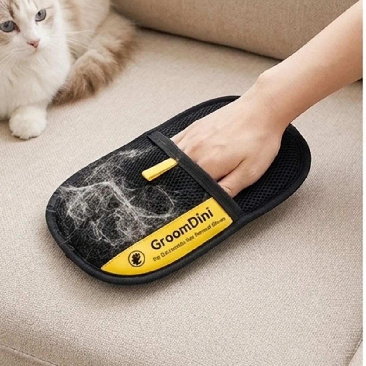 BUFFER® Büyük Boy Evcil Hayvan Tüy Alma Eldiveni, Geliştirilmiş Elektrostatik Tüy Toplayıcı Kedi Köpek Bakım ve Temizlik Eldiveni