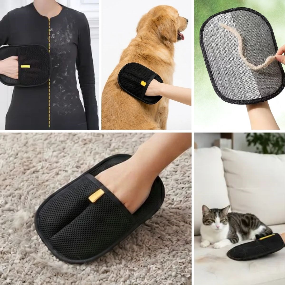 BUFFER® Evcil Hayvan Tüy Temizleme Eldiveni, Statik Mikro Tüy Toplayıcı Kedi Köpek Tüyü için Koltuk, Halı ve Kıyafet Temizleme Eldiveni