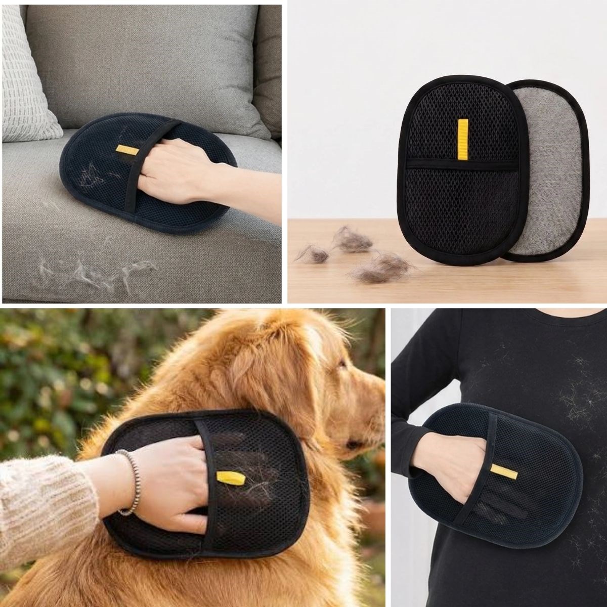 BUFFER® Evcil Hayvan Tüy Temizleme Eldiveni, Statik Mikro Tüy Toplayıcı Kedi Köpek Tüyü için Koltuk, Halı ve Kıyafet Temizleme Eldiveni