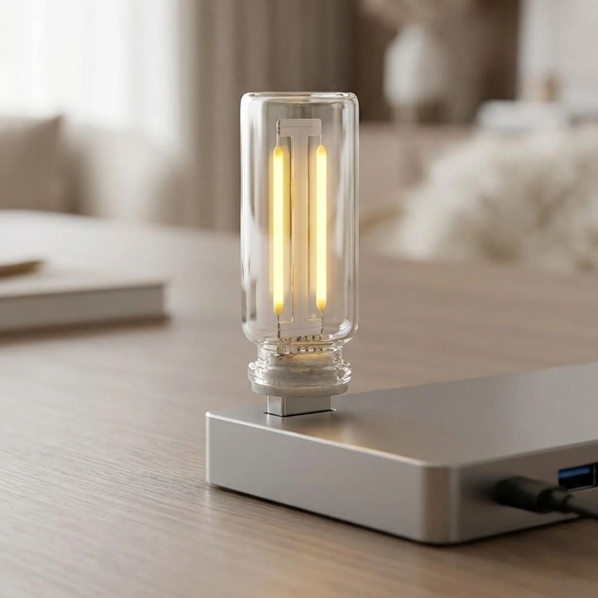 BUFFER® Cam Şişe USB LED Işık, Dekoratif Masaüstü Gece Lambası, Şişe İçin Ambiyans Aydınlatma ve Dekoratif Lamba i