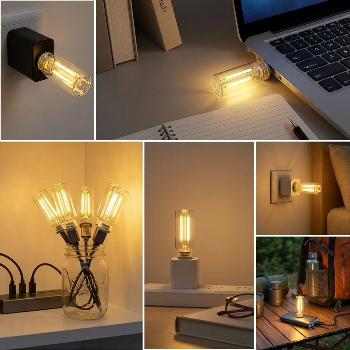 BUFFER® Cam Şişe USB LED Işık, Dekoratif Masaüstü Gece Lambası, Şişe İçin Ambiyans Aydınlatma ve Dekoratif Lamba i