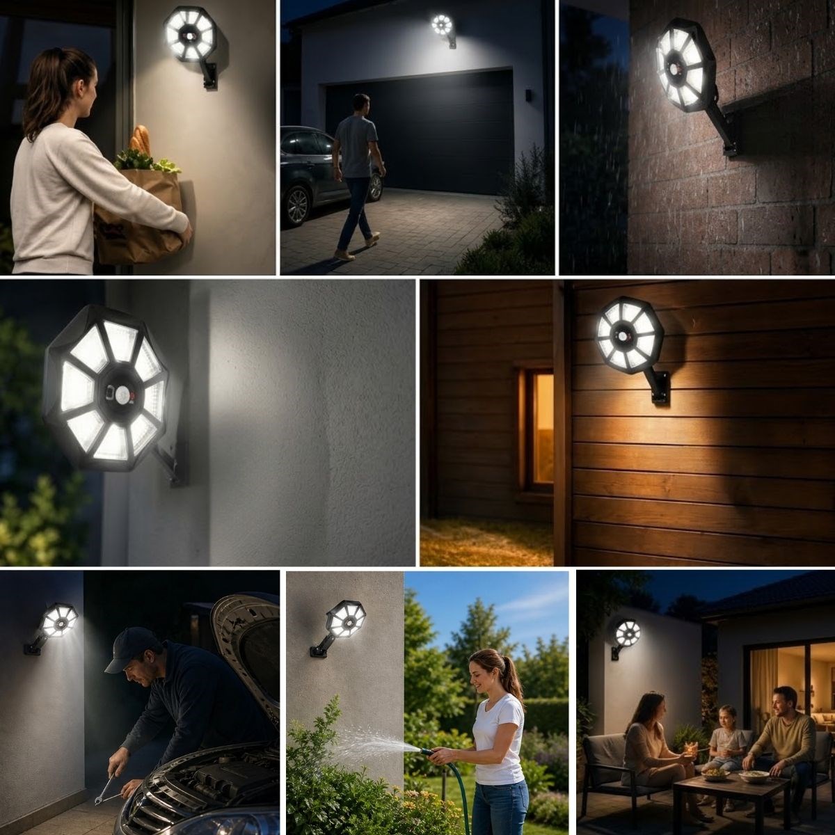 BUFFER® 168B Solar LED Büyük Dış Mekân Lambası, Hareket Sensörlü, Kumandalı, 3 Modlu Ultra Parlak COB Işık, Su Geçirmez Kablosuz Duvar Apliği