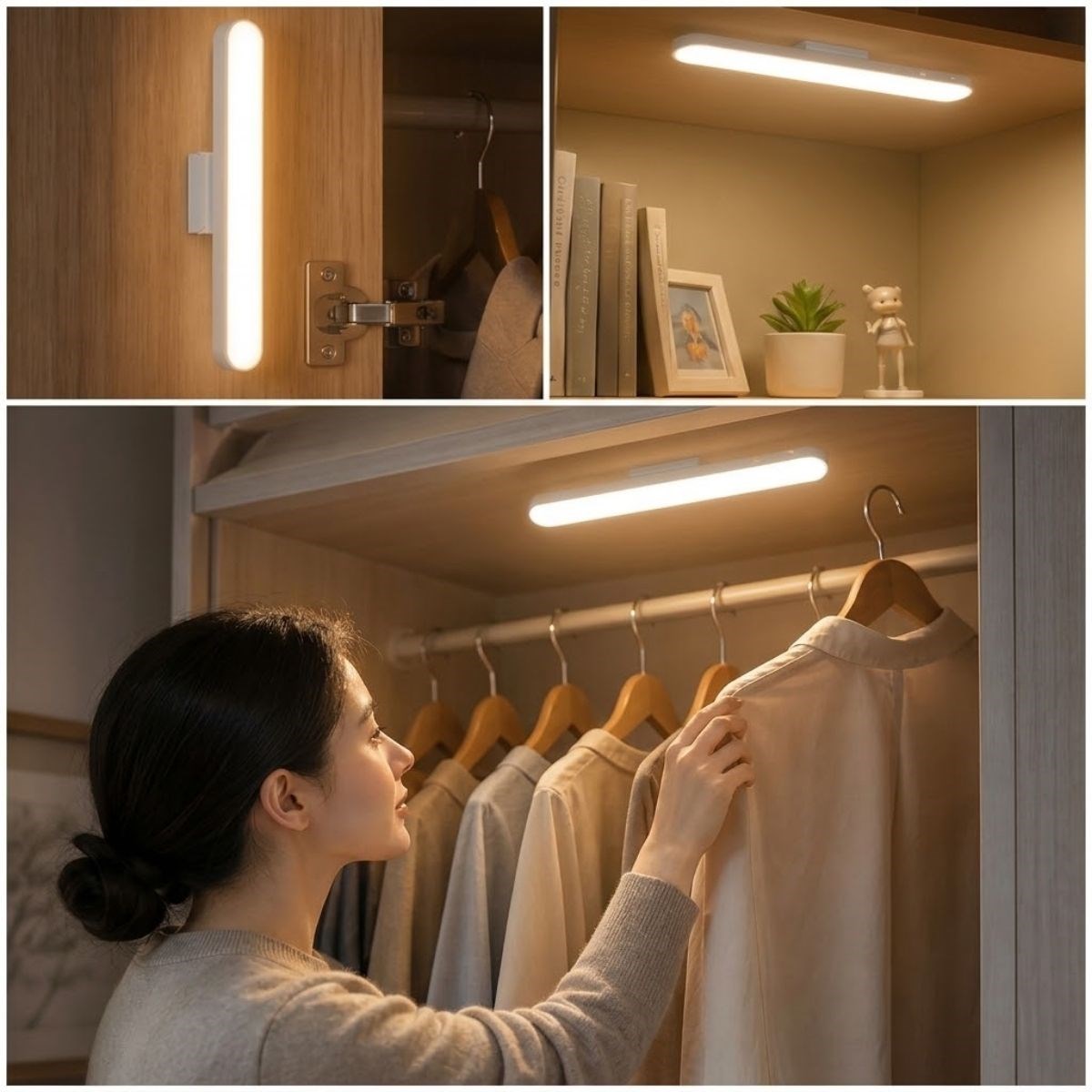 BUFFER® Şarjlı Manyetik LED Çubuk Lamba, Dokunmatik, 3 Modlu, Kablosuz Mutfak Dolap Altı ve Dekoratif Aydınlatma