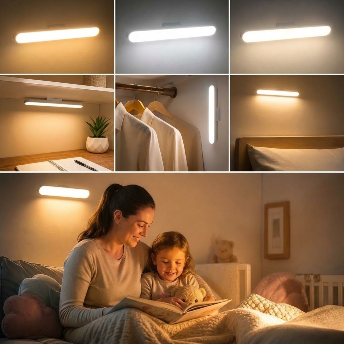 BUFFER® Şarjlı Manyetik LED Çubuk Lamba, Dokunmatik, 3 Modlu, Kablosuz Mutfak Dolap Altı ve Dekoratif Aydınlatma