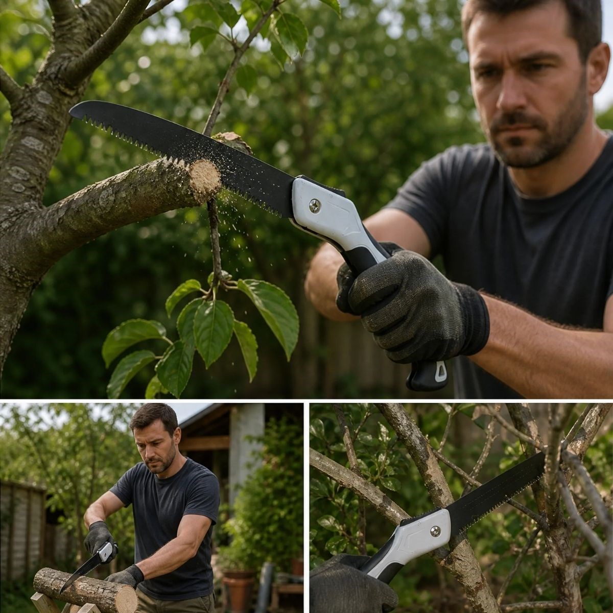 BUFFER® 53 cm Katlanır Pelikan Testere, Büyük Boy, El Testeresi, Katlanabilir Budama ve Kesim Testeresi, Kamp, Bahçe ve Ahşap Kesim Testeresi