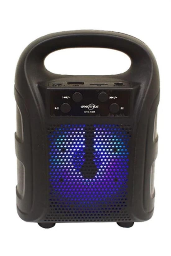 Tutmalı Mini Hoparlör Işıklı Taşınabilir Bluetooth Wireless Radyolu Sd Kart ve USB Girişli Hoparlör
