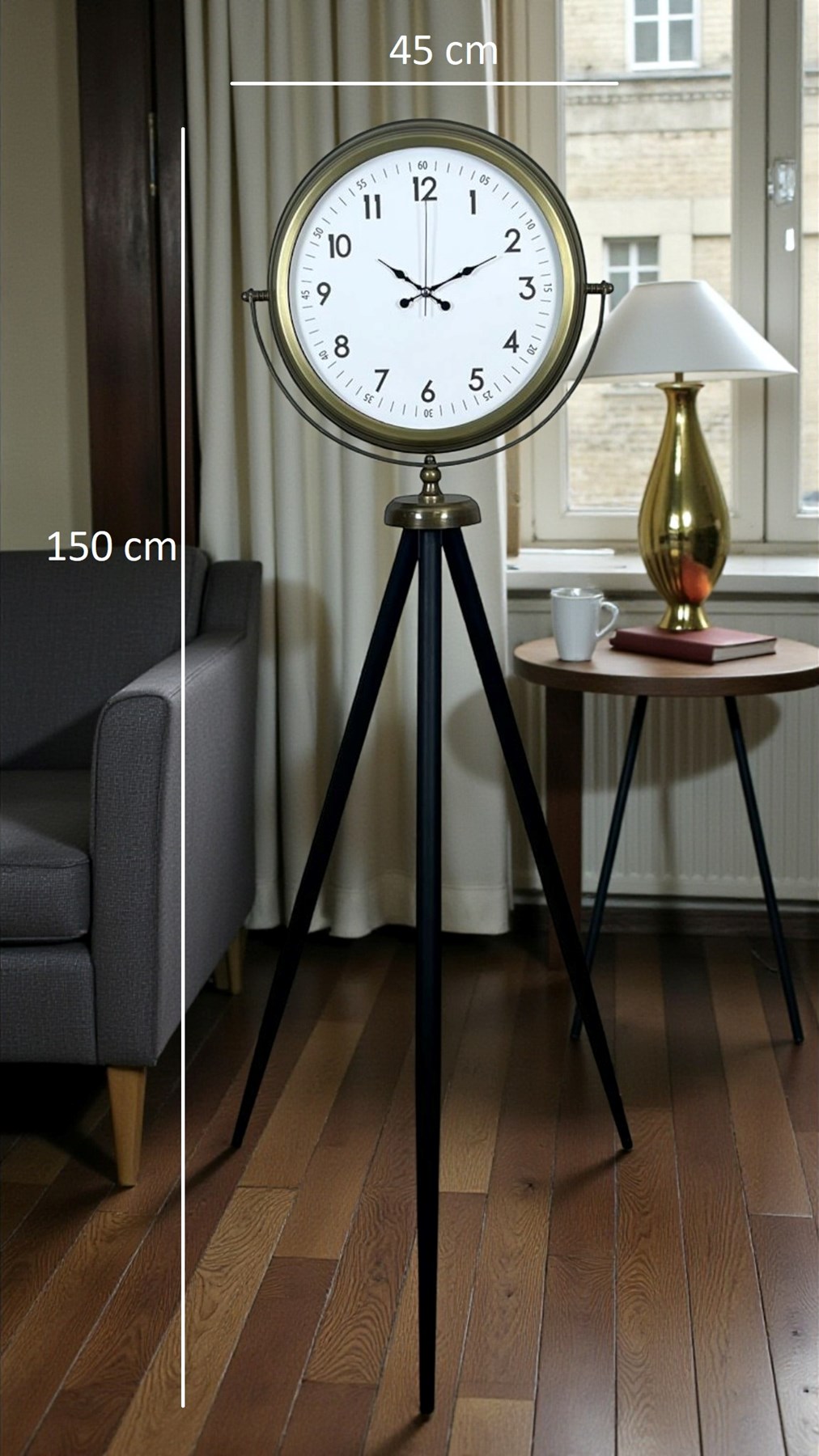 Klasik Eskitme Tripod Ayaklı Saat