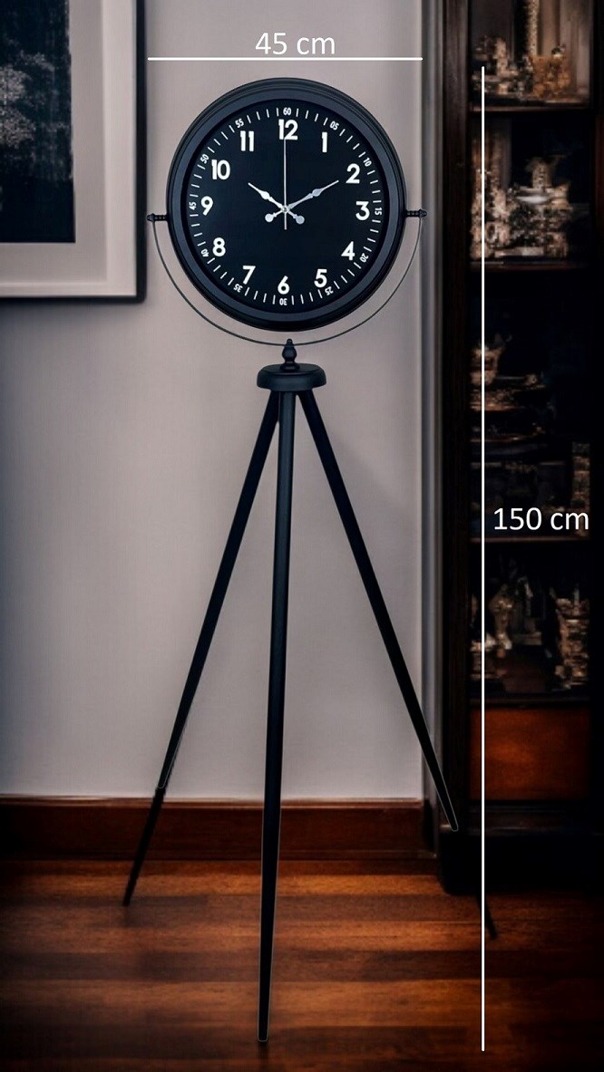 Royal Black Tripod Ayaklı Modern Tasarım Saat