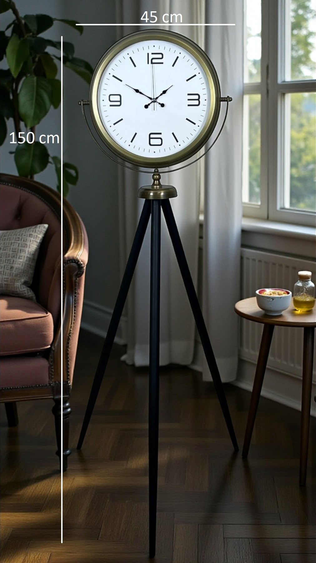 Elegant Vintage Tripod Ayaklı Saat