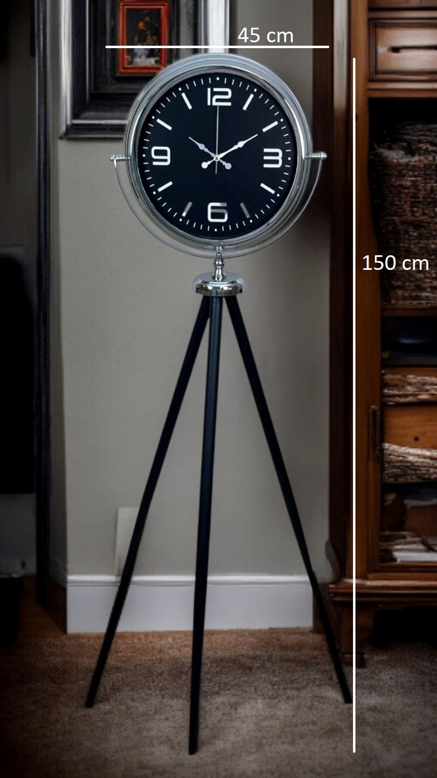 Krom Asil Tripod Ayaklı Saat
