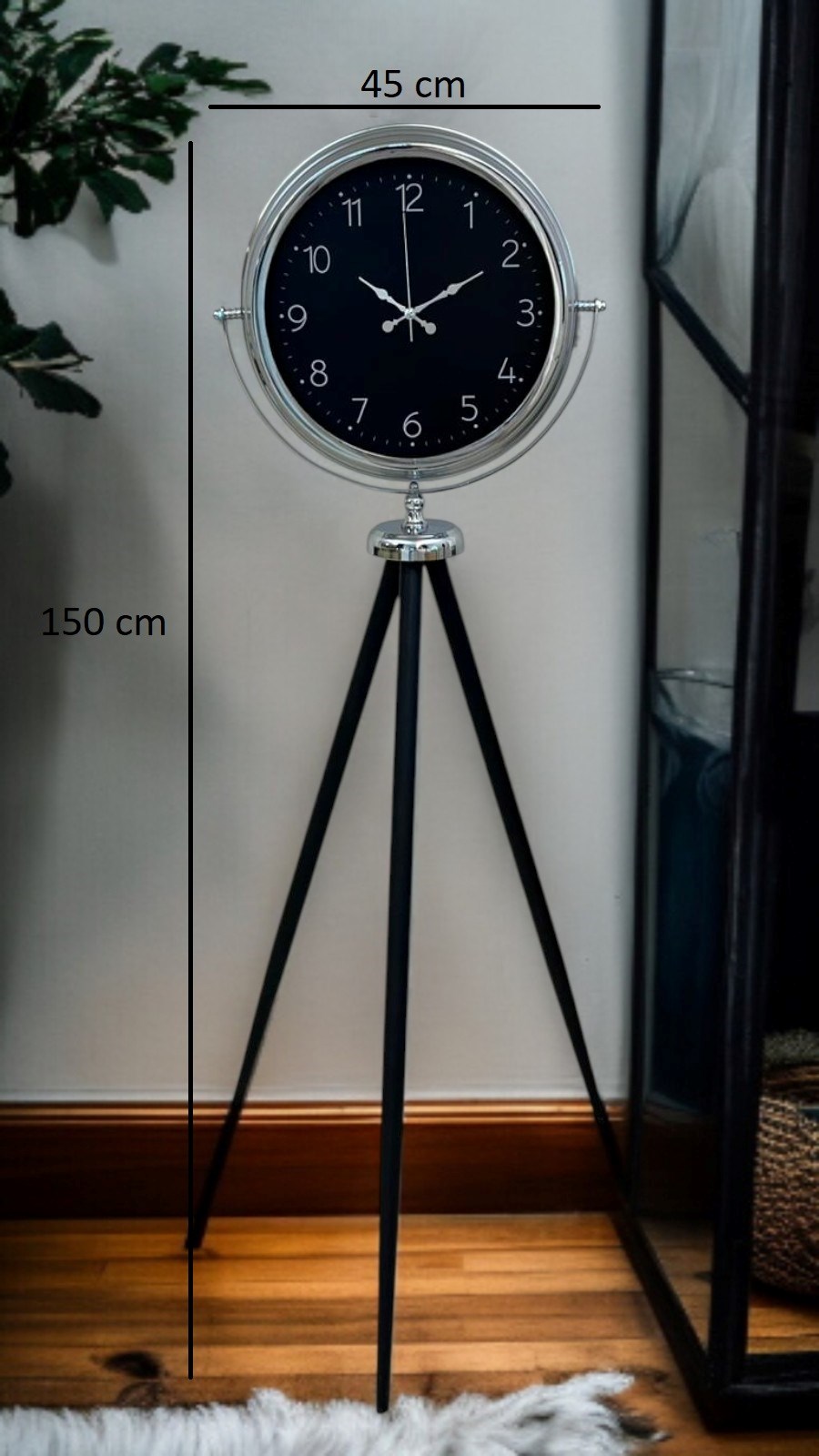 Krom Zarif Tripod Ayaklı Saat
