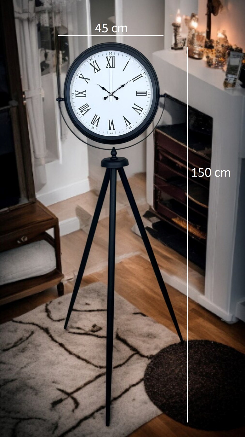 Black Elegance Tripod Ayaklı Saat