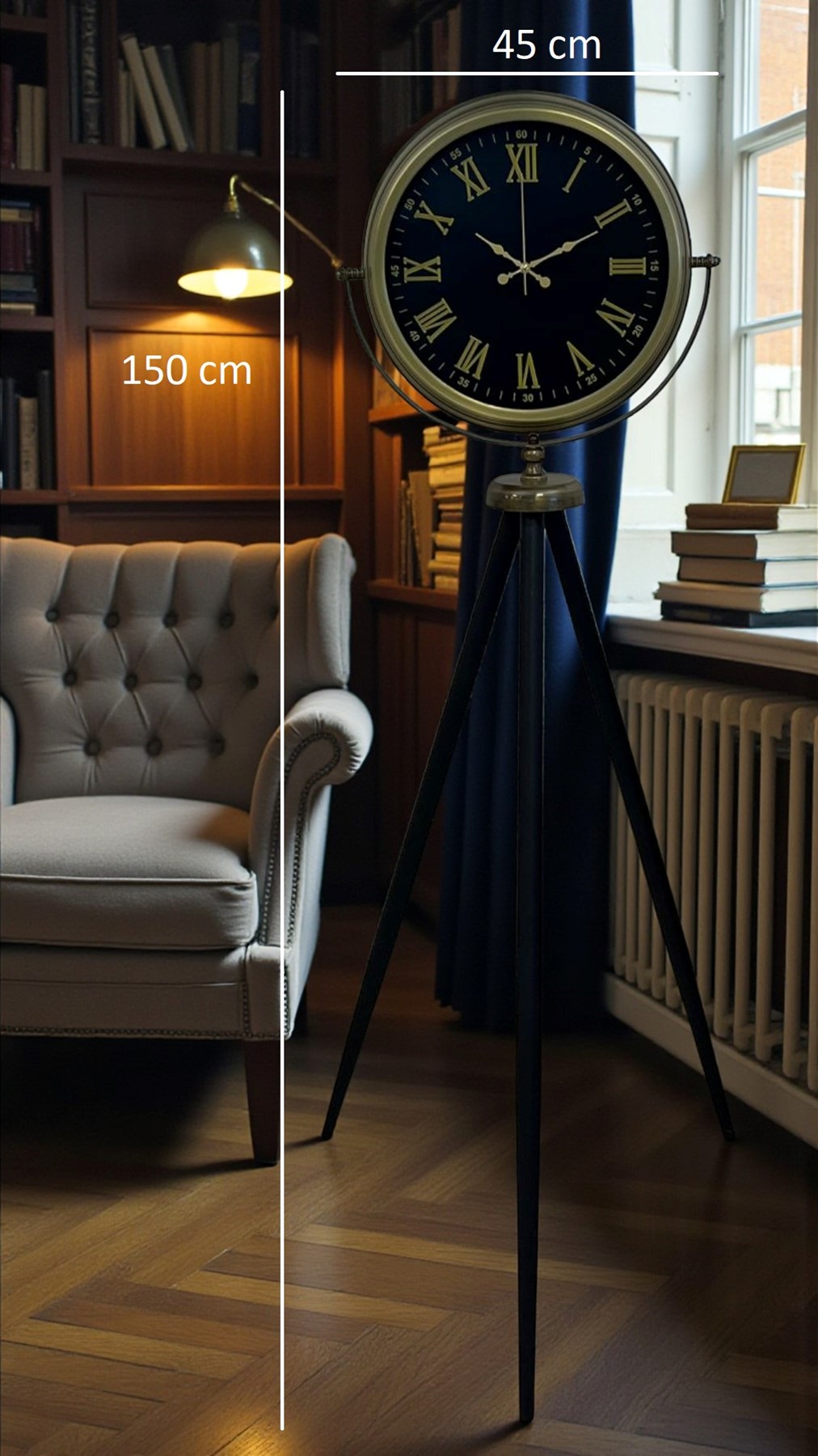 Vintage Roma Rakamlı Modern Tripod Ayaklı Saat