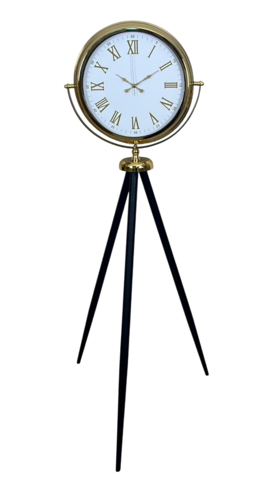 Gold Göz Alıcı Tripod Ayaklı Duvar Saati