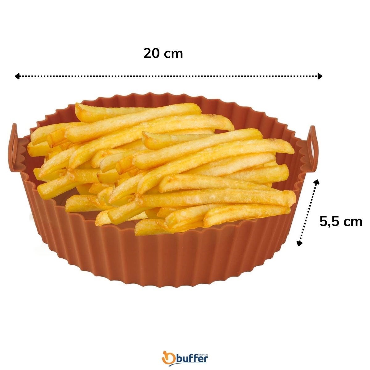 BUFFER® Renkli Isıya Dayanıklı Yıkanılabilir Silikon Fırın Ve Airfryer Yuvarlak Model Pişirme Matı 20 Cm