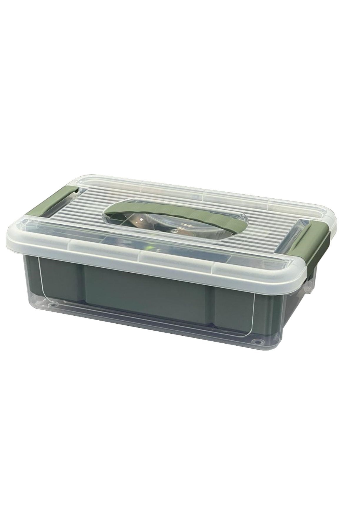 BUFFER® 6 Bölmeli 3 Litre Plastik Saklama Kutusu Kapaklı Kulplu Organizer