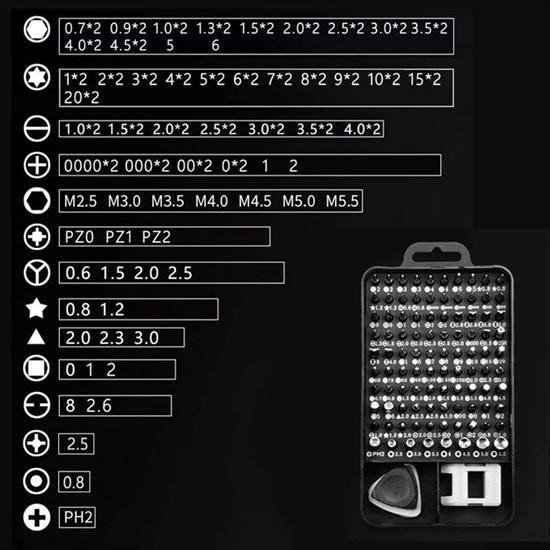 115 in 1 Hassas Tornavida Onarım Alet Manyetik Sürücü Kitli Elektronik Hassas Tornavida Seti