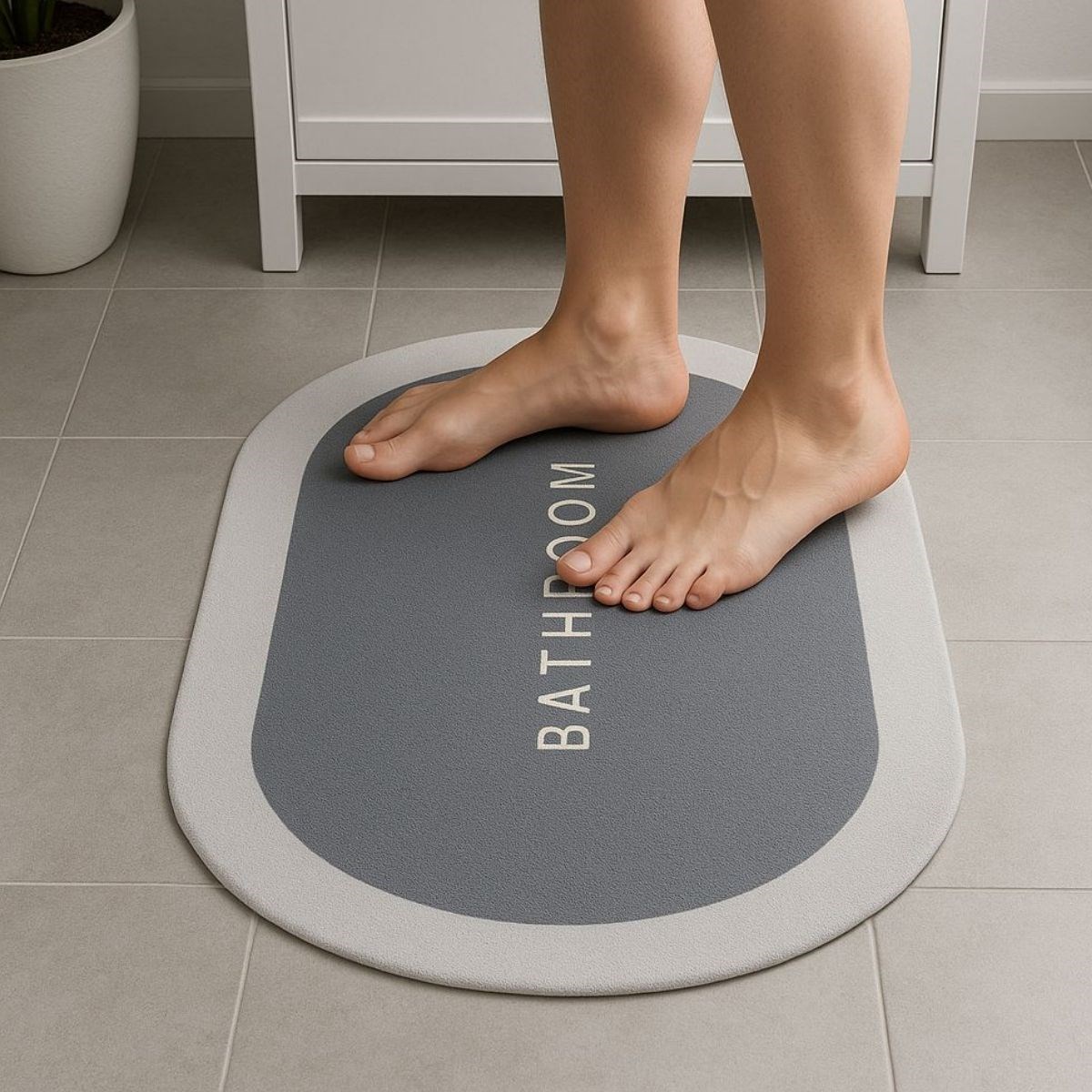 BUFFER® Sihirli Süper Su Emici Kaymaz Tabanlı Oval Paspas 40*60 cm