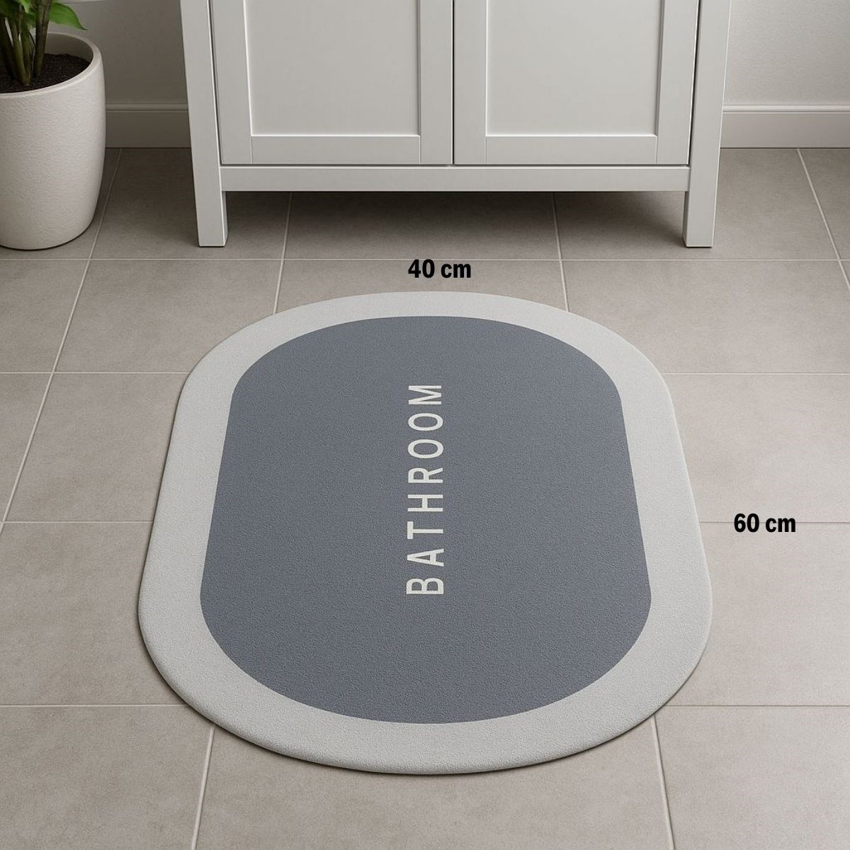 BUFFER® Sihirli Süper Su Emici Kaymaz Tabanlı Oval Paspas 40*60 cm