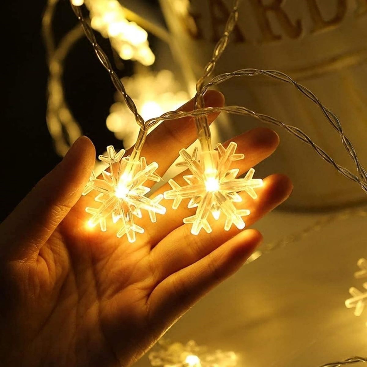Kar Tanesi Şekilli 3.5 Metre USB LED Işık – 20 LED’li Dekoratif Kış ve Yılbaşı Aydınlatması