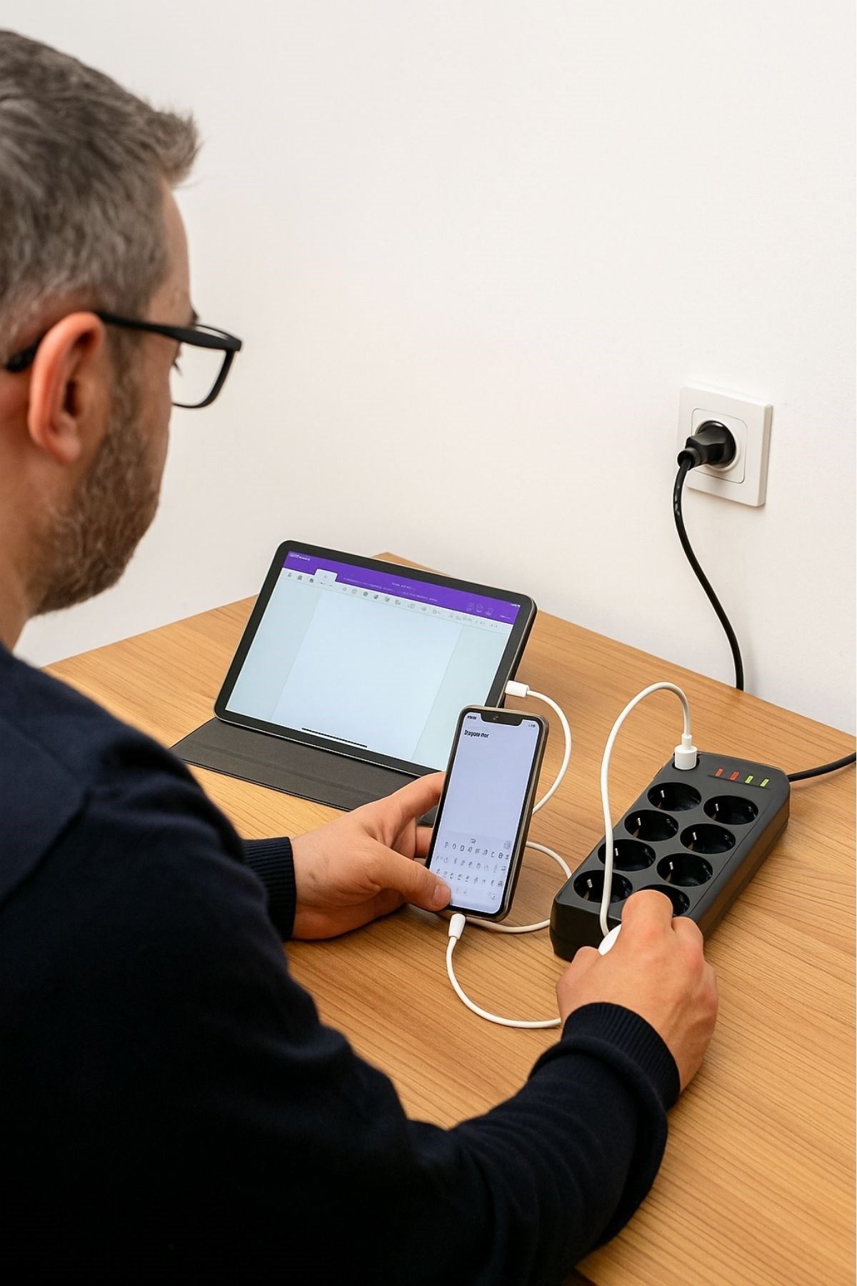 BUFFER® Akım Korumalı Termal Uzatma Kablosu – 8 Priz, 2 USB ve 2 Type-C Girişli, Güçlü Çoklu Priz