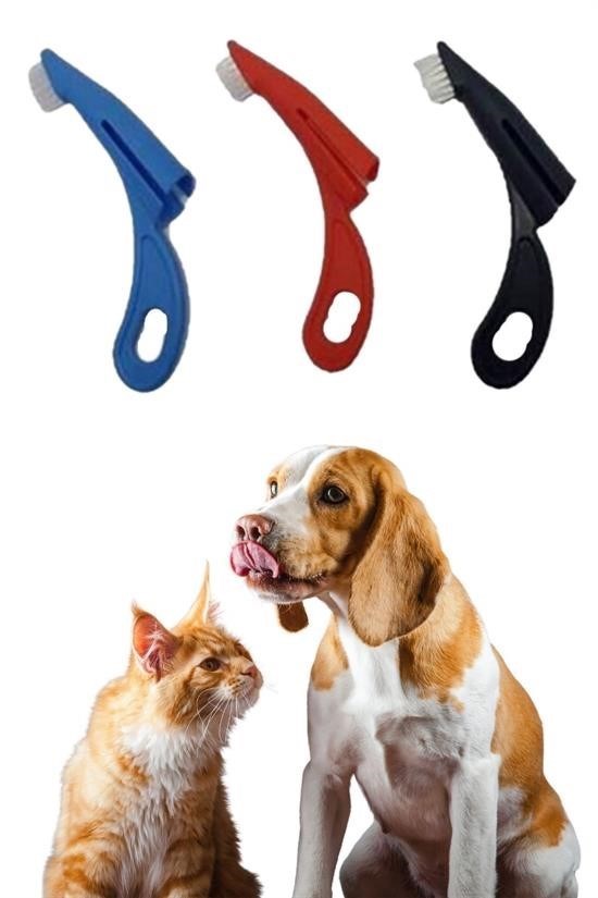 Kedi ve Köpek Parmak Geçmeli Diş Bakım Fırçası Evcil Hayvan Diş Tartar Plak Temizleme