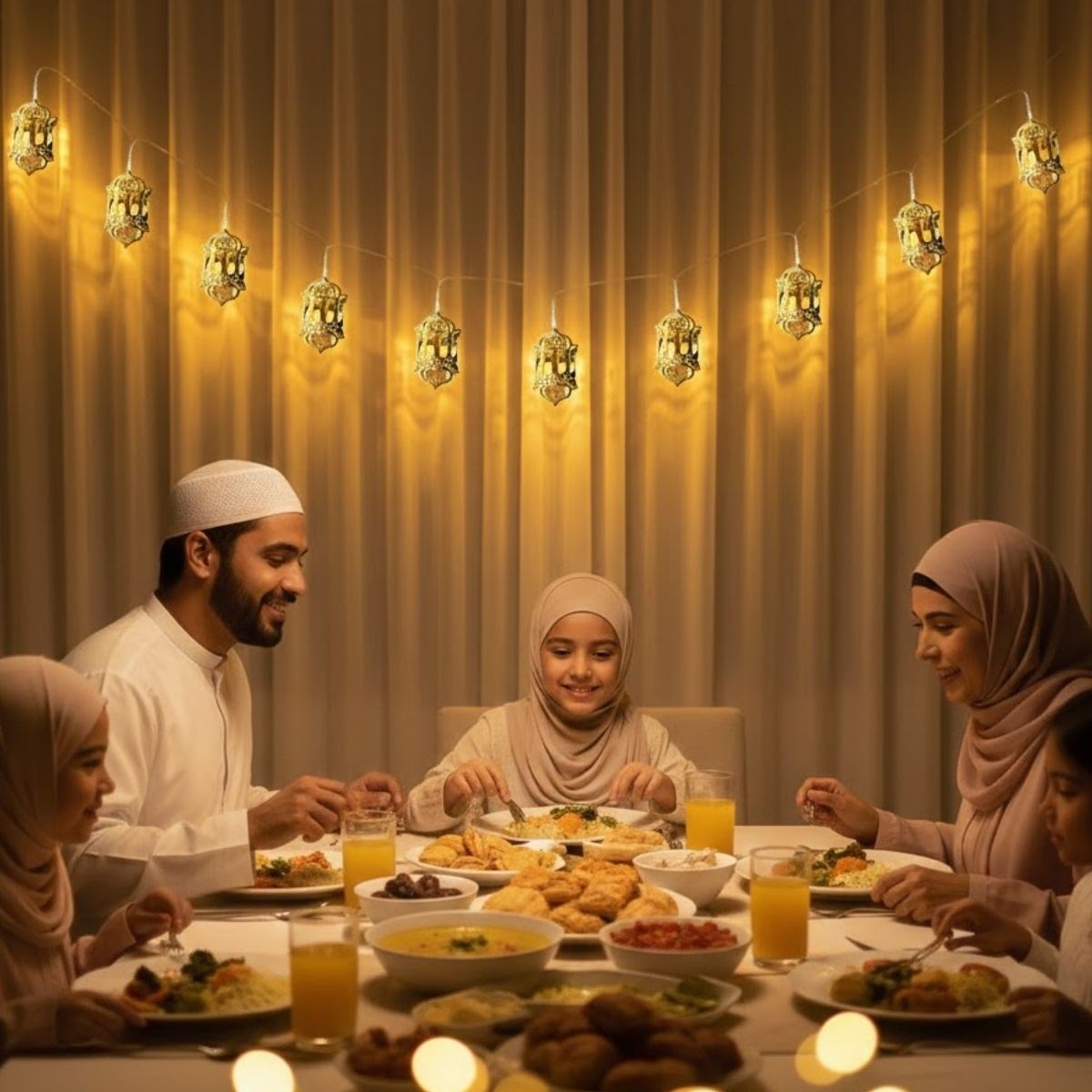 10 Adet Sarkıtlı Ramazan Fenerli LED Işık – Pilli 2 Metre Ramazan Süsü, İslami Dekorasyon, Ev ve Mekanlar İçin Dekoratif Ortam Aydınlatması
