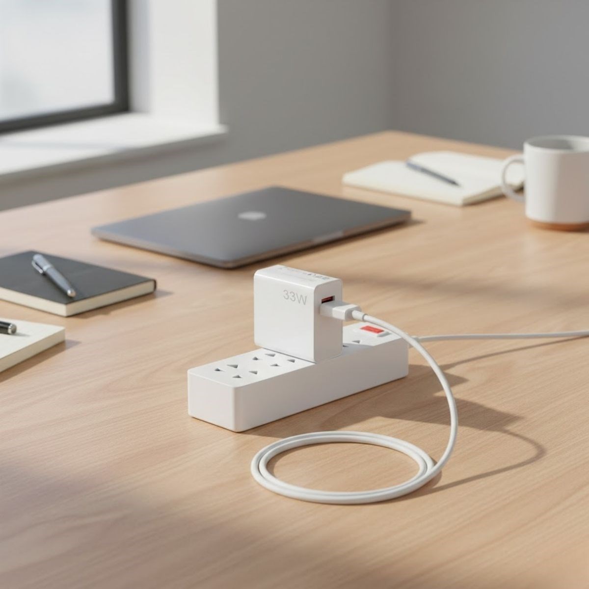 BUFFER® 33W Hızlı Şarj Adaptörü – Type-C Kablolu, USB Çıkışlı, Akıllı Şarj Destekli Duvar Tipi Şarj Cihazı