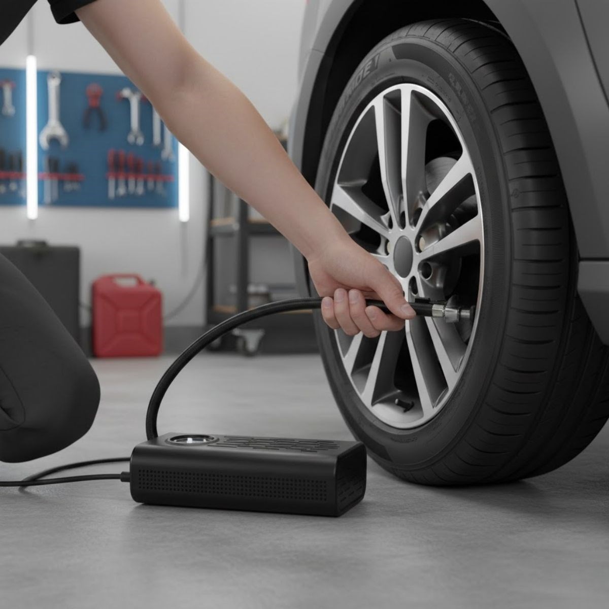 BUFFER® Taşınabilir Akülü Hava Kompresörü – 150 PSI 120W Elektrikli Lastik Şişirme Pompası, Araç, Motosiklet Bisiklet ve Toplar İçin