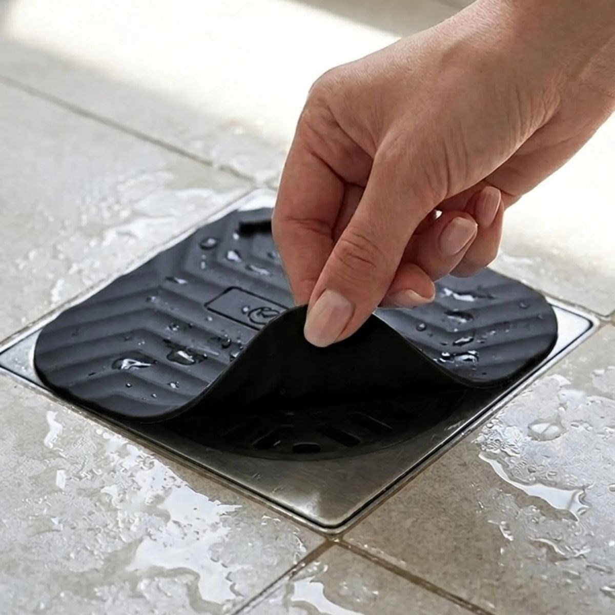 BUFFER® Siyah Kare Evye Gider Koku Önleyici Silikon Mat – Lavabo Süzgeç ve Haşere Engelleyici