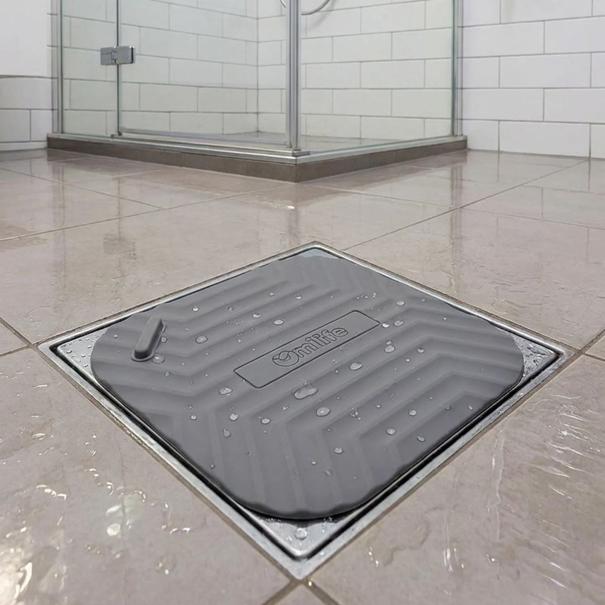 BUFFER® Gri Kare Evye Gider Koku Önleyici Silikon Mat – Lavabo Süzgeç ve Haşere Engelleyici