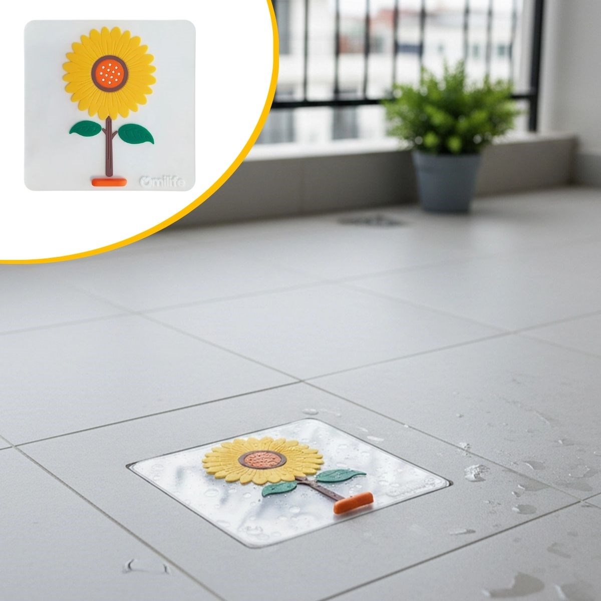 BUFFER® Ayçiçeği Tasarımlı Gider Koku Önleyici – Silikon Lavabo Gider Matı