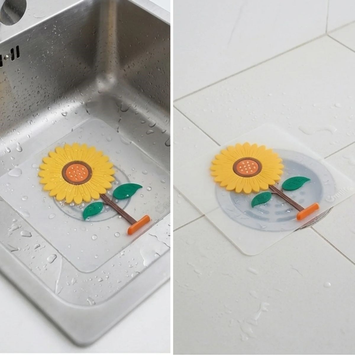 BUFFER® Ayçiçeği Tasarımlı Gider Koku Önleyici – Silikon Lavabo Gider Matı