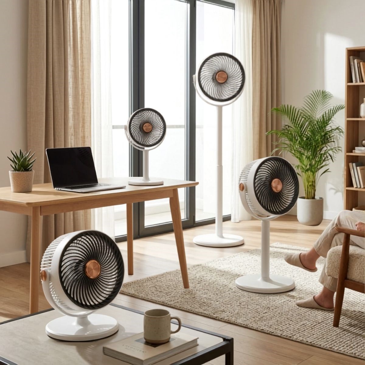 BUFFER® 5 Kademeli 4 Farklı Yükseklik Ayarlı Standlı Vantilatör – Taşınabilir Masaüstü ve Ayaklı Fan S34