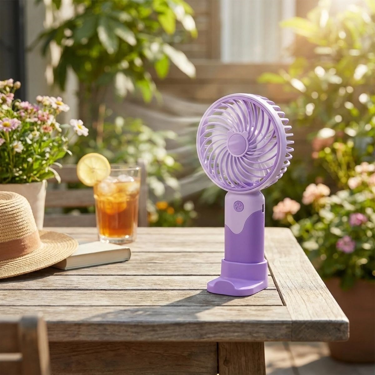 BUFFER® 3 Kademeli Masaüstü ve El Fanı – Telefon Tutuculu, 3 Farklı Değiştirilebilir Halka Tasarımlı Mini Fan  MZL37A