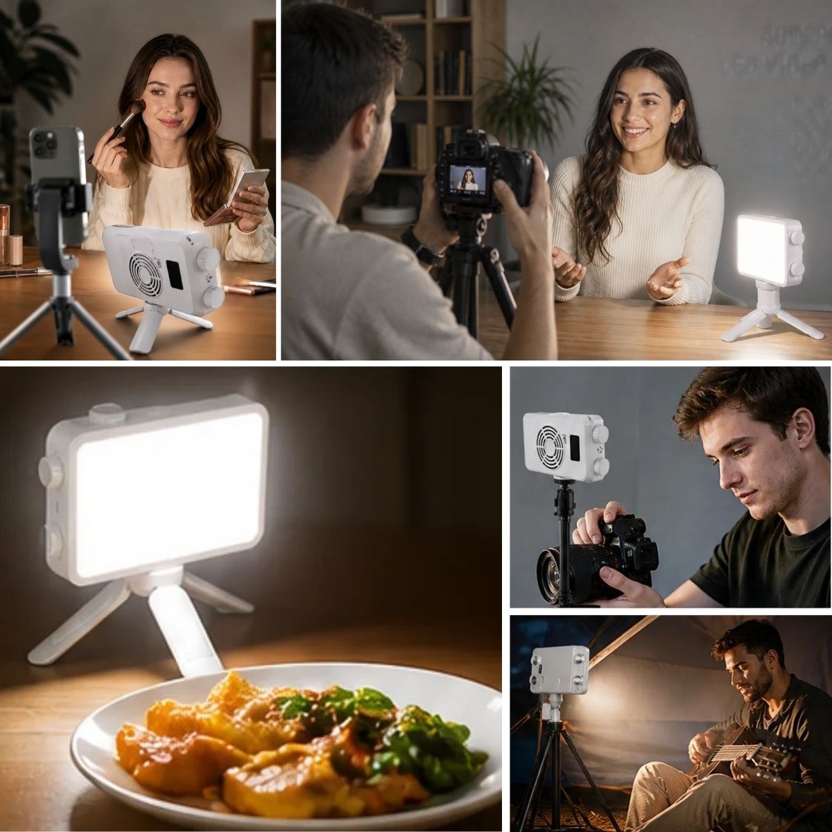 BUFFER® 40W Taşınabilir LED Video Işığı, CRI 95+ 3000-7000K Ayarlanabilir Kamera ve Fotoğraf Işığı, 3000mAh Şarjlı Tripodlu Dolgu Lambası
