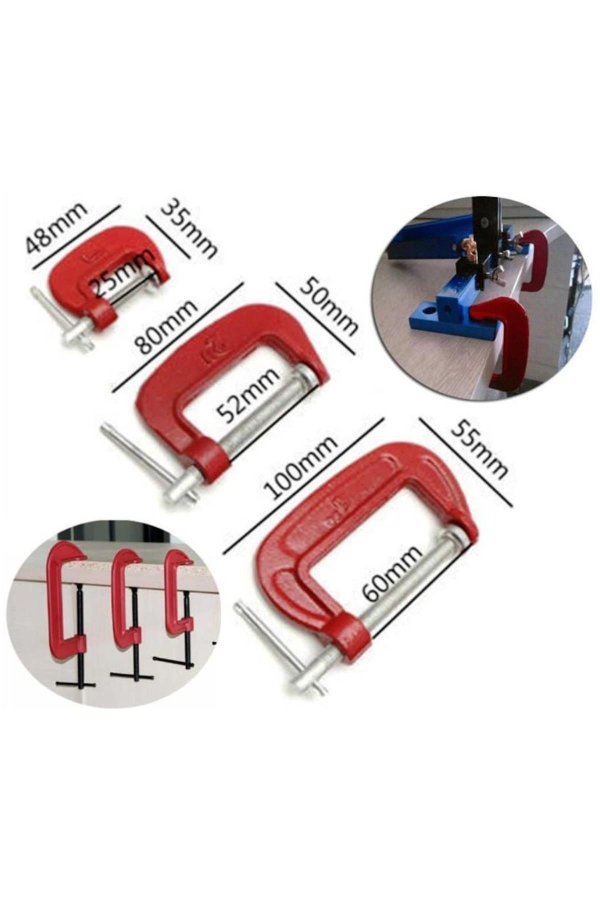 BUFFER® Doğrama ve Metal Sıkma Sıkıştırma İçin 3lü Mini Mengene Aparat