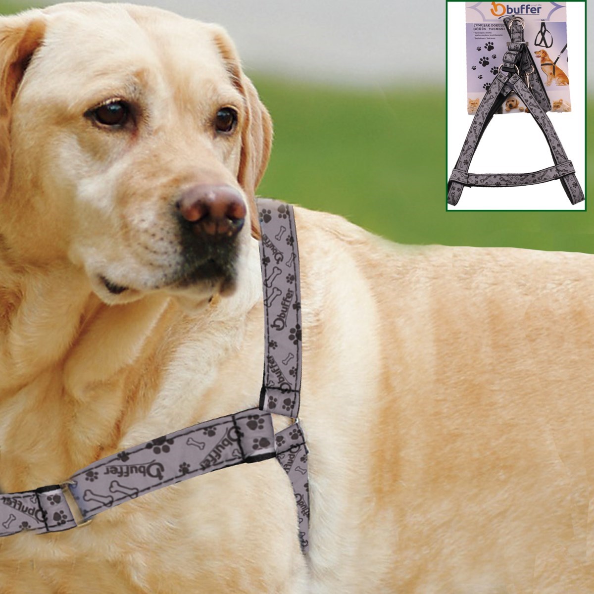 BUFFER® Ergonomik Yumuşak Dokulu Terletmez Köpek Göğüs Tasması Medium