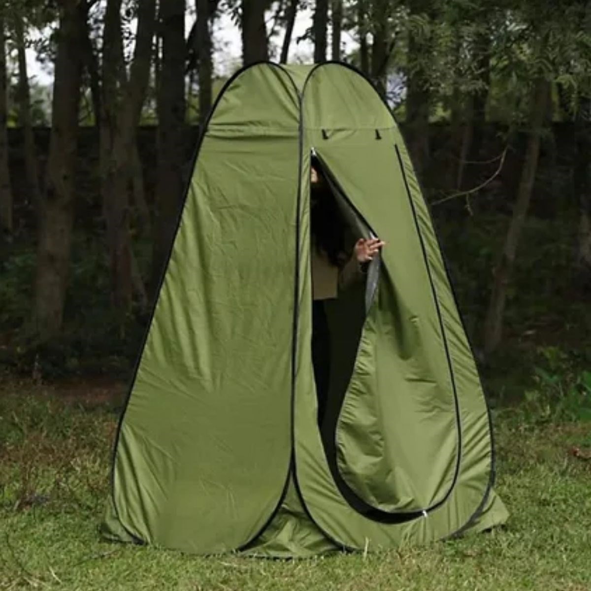 BUFFER® Tek Kişilik Yarı Otomatik Portatif Giyinme Kabini Çadırı – Plaj, Kamp, Duş ve Soyunma Kabini Outdoor Çadır 120x120x190 cm