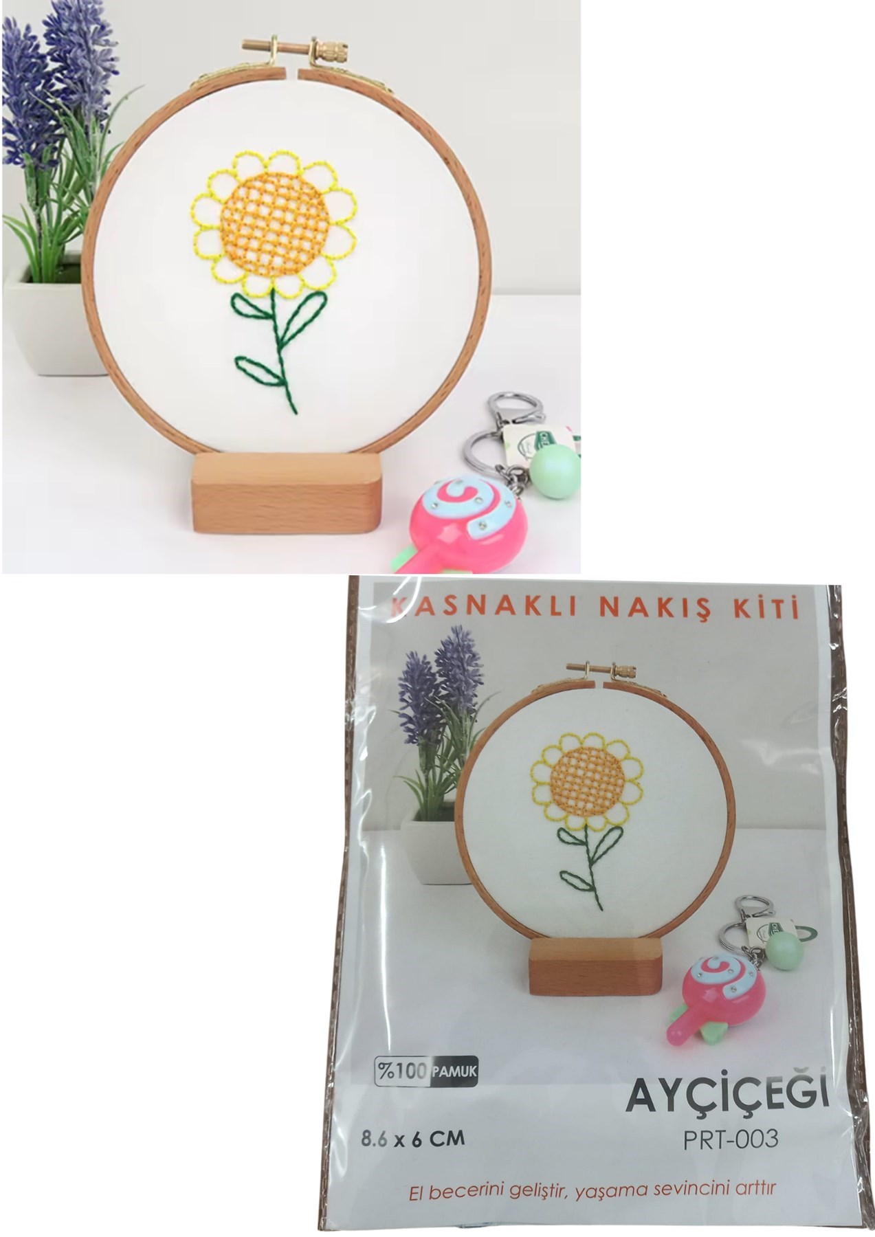 Nakış Kitleri Kasnaklı 8.6 X 6 Cm Ayçiçeği
