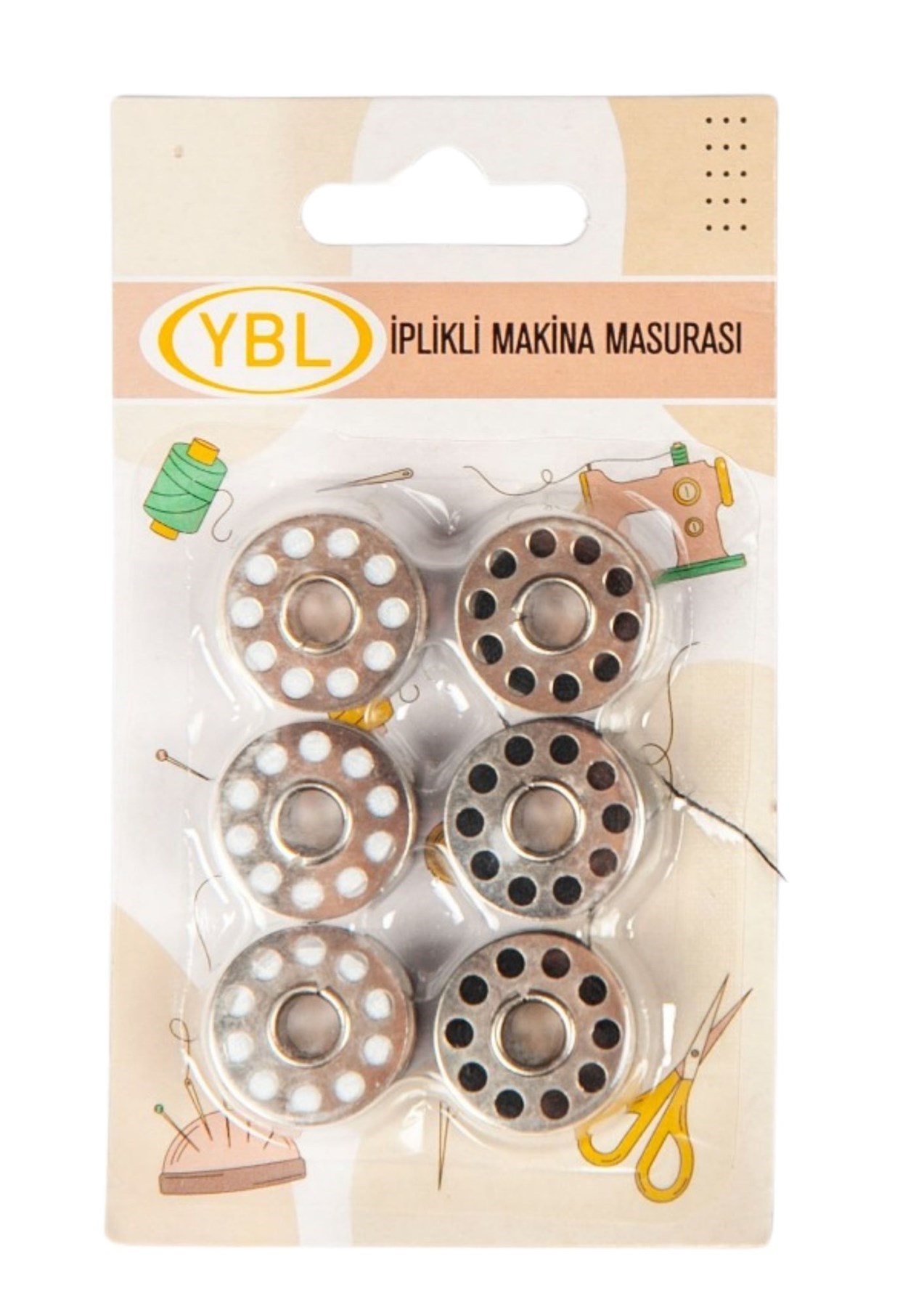 Makine Masurası İplikli Siyah-beyaz 6’lı