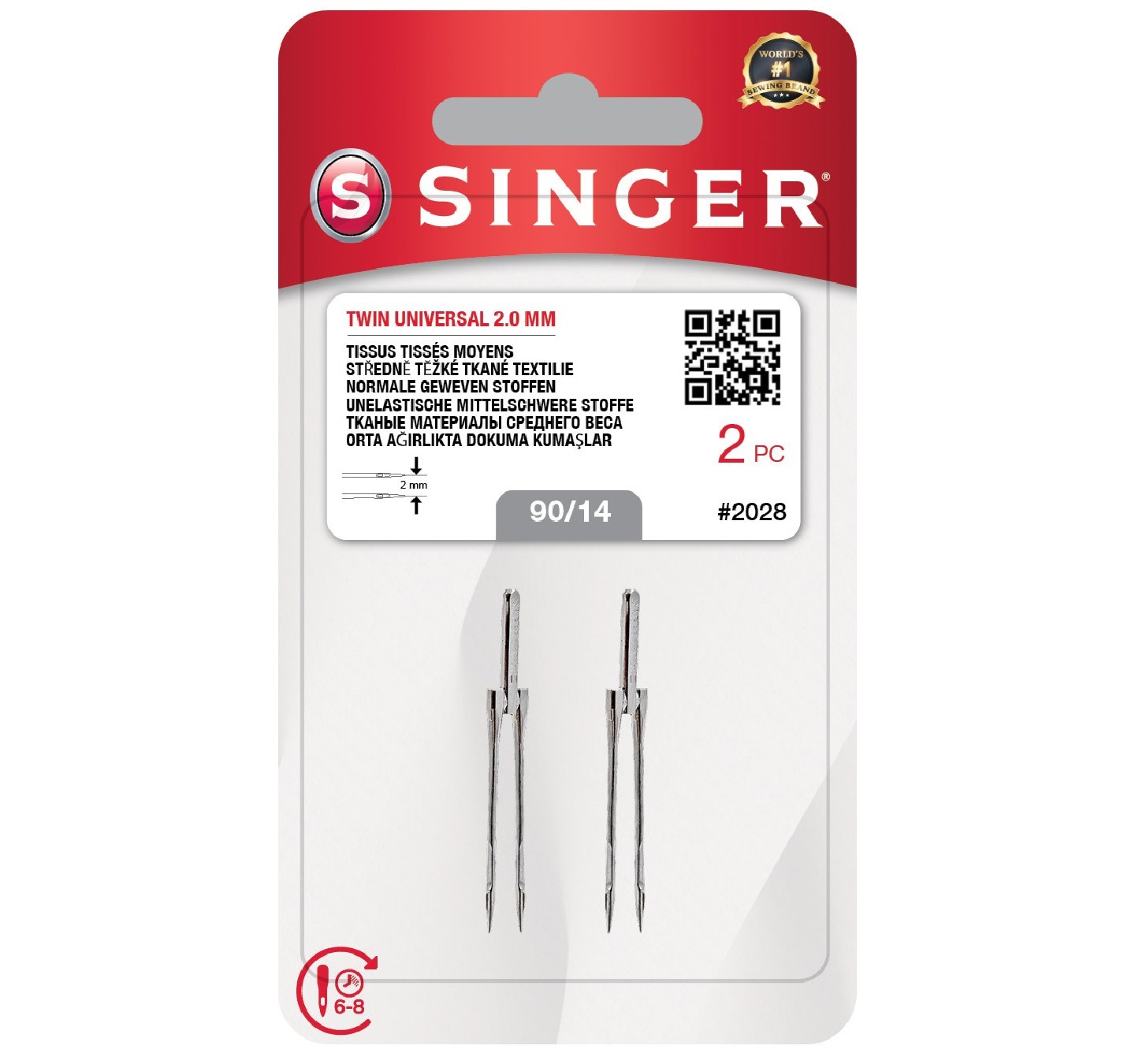 Çift İğne 2mm. (2’li Blister/14 No.)
