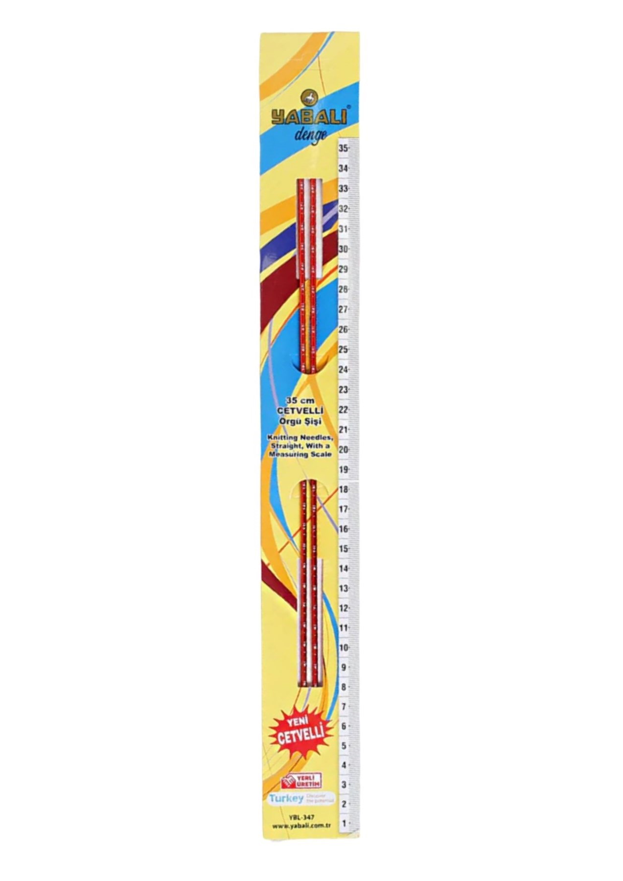 Örgü Şiş Cetvelli 4,5 Numara 35 Cm