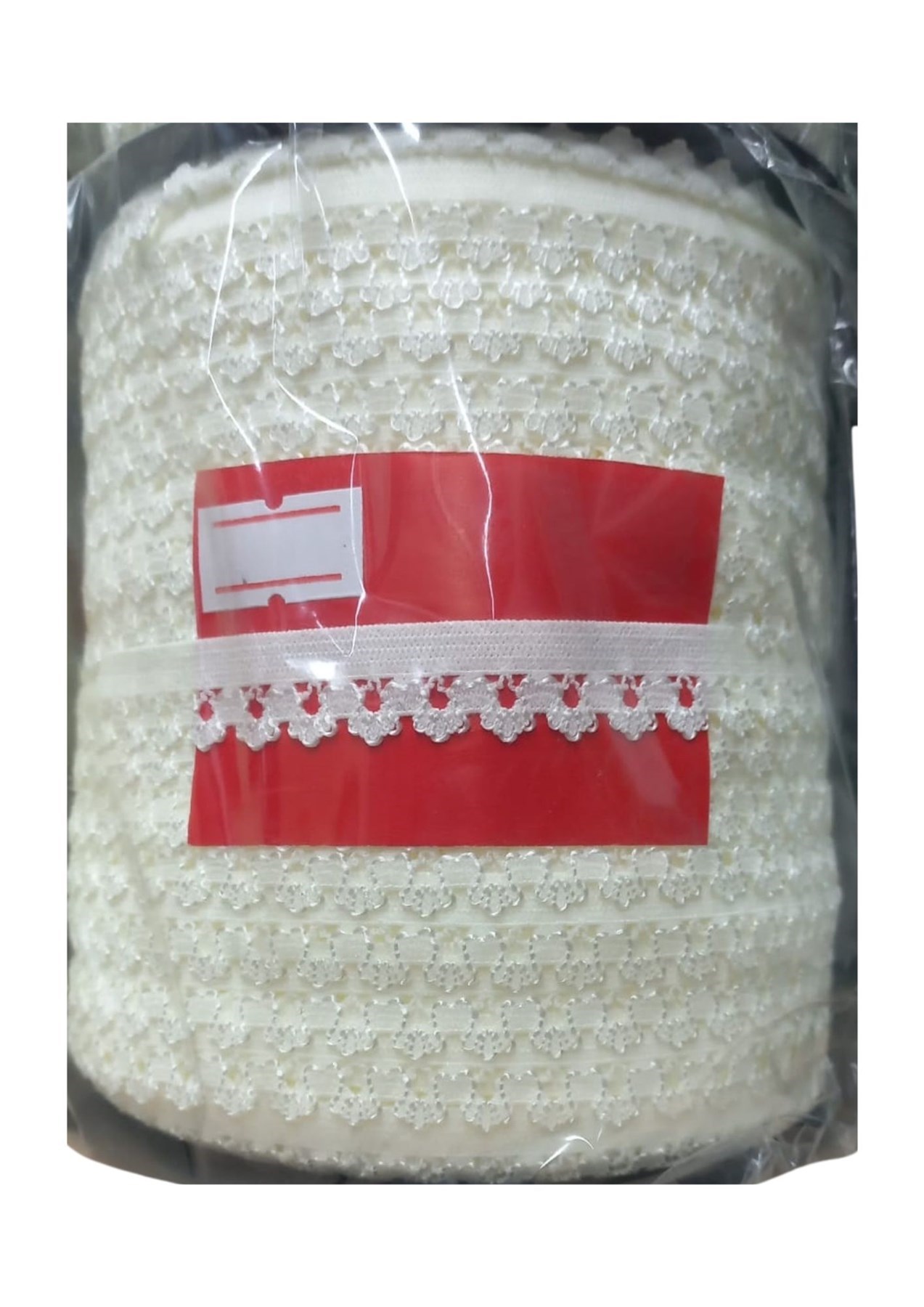 Çamaşır Lastiği Dantelli 1 Cm 75 Metre 1 Top Ekru